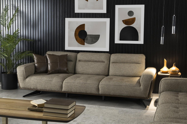 Cozy Couch 260cm Big Sofa Couches Sofas Fabric Sofa Textile Living room