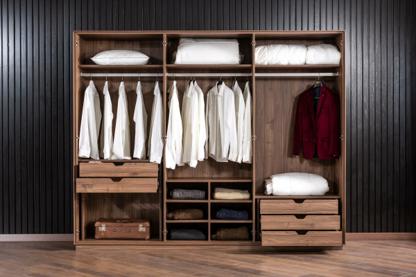 Wardrobe Wardrobe Furniture Bedroom 265cm Clothes cupboards Wood
