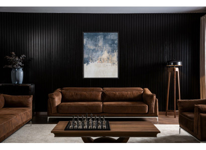 Three Seater Couch Sofa Furniture Soft Couches Brown Suede Look Sofas
