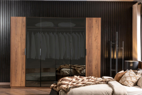 Glass Cabinet Wardrobe Brown Transparent Tinted Glass Fronts Wardrobe Furniture