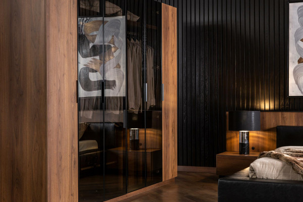 Glass Cabinet Wardrobe Brown Transparent Tinted Glass Fronts Wardrobe Furniture