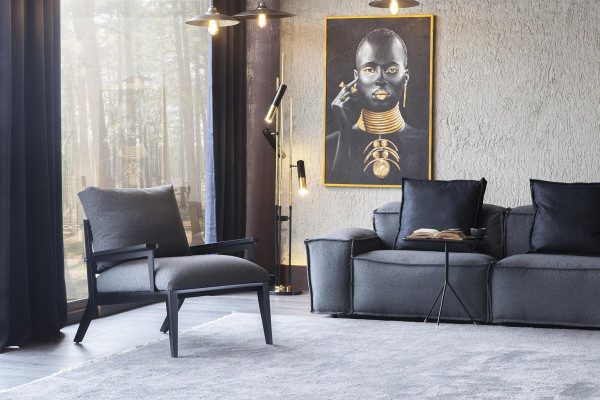 Set 2-piece sofa + armchair medium soft comfortable modern style luxurious new