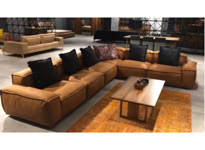 Corner sofa Living landscape Couch Upholstery Furniture Fabric sofa Corner suite Furniture