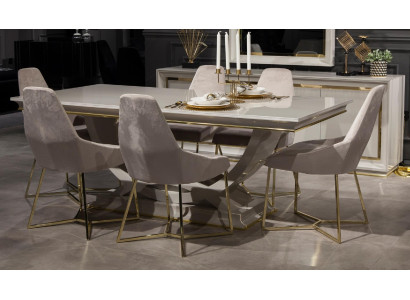 Luxury Dining room Set Dining sets Dining table Furniture Set Table 6 armchair