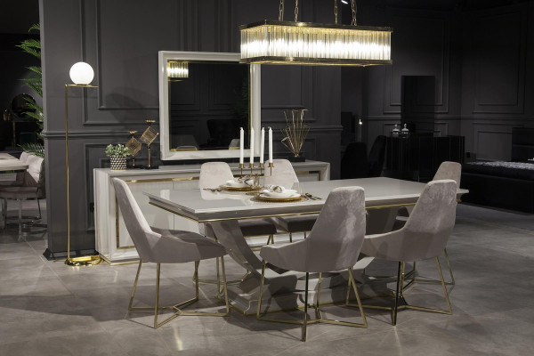 Luxury Dining room Set Dining sets Dining table Furniture Set Table 6 armchair