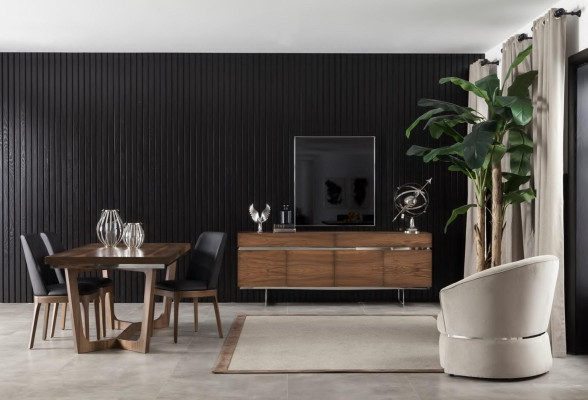 Luxurious dining set for the dining room made of high-quality wood