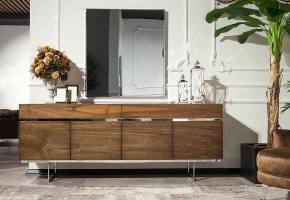 Luxurious dining set for the dining room made of high-quality wood