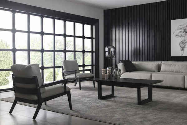Set of 4 pieces white sofa armchair coffee table medium soft luxury