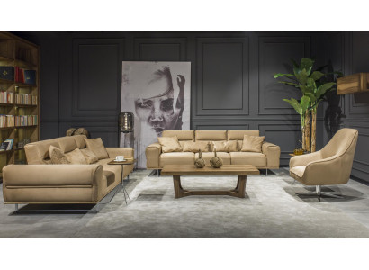Luxury sofa set cream sofa couch 3+3+1 + coffee table 4 pieces. Couch set