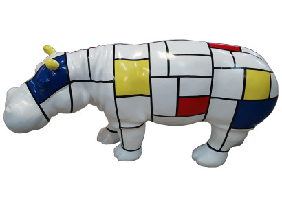 Colorful Abstract Figure Hippo 100 cm Modern Decoration Figures Real Handcraft