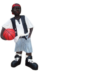 Basketball Boy with Ball Figure Statue Sculpture Figures Sculptures Decoration
