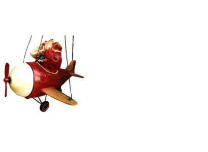 Design Clown in the Plane Figure Statue Sculpture Figures Sculptures Decoration P5019