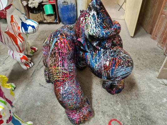 Sculpture Design Figure Statue Figures Gorilla Abstract Patio Decoration Decoration