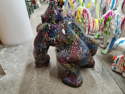 Sculpture Design Figure Statue Figures Gorilla Abstract Patio Decoration Decoration