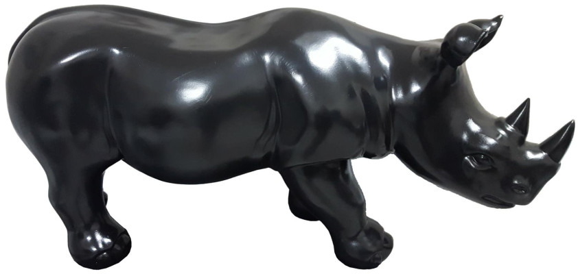 Rhinoceros Figure Statue Figures Statues Sculpture Garden Decoration Abstract Black