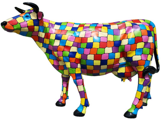 Garden decorative statue sculpture abstract designer loft colorful sculptures design cow