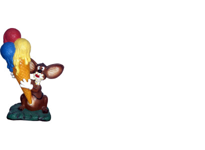 Design Mouse with Ice Cream Figure Statue Sculpture Figures Sculptures Decoration Ice Cream Parlor