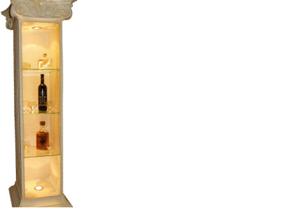 XXL Display case Bar Shelf Glass Floor Bevel Wardrobe Showcase Column Living room 1851 new