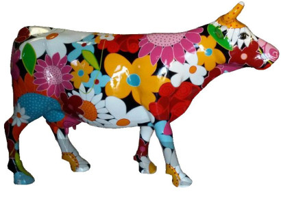 Abstract hanging painted figure cow statue garden decoration statues figures decoration