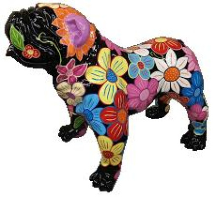 Abstract Dog Decoration Colorful Figure Sculpture Statues Flowers Statue Figures