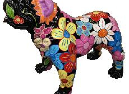 Abstract Dog Decoration Colorful Figure Sculpture Statues Flowers Statue Figures