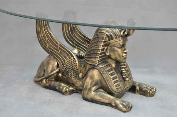 Coffee table Table Glass Tables Tables Pharaoh Sphinx Side Glass Egypt 120x60cm