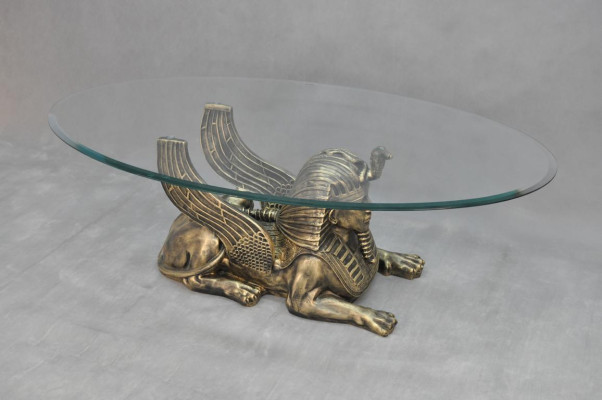 Coffee table Table Glass Tables Tables Pharaoh Sphinx Side Glass Egypt 120x60cm