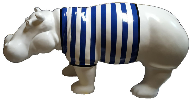 Abstract figure hippopotamus designer colorful sculptures modern decoration garden