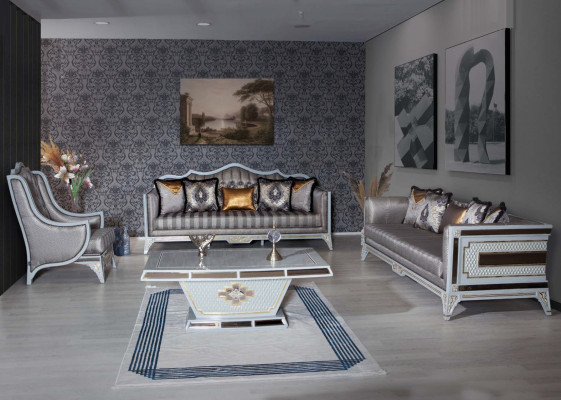 Classic Sofa set Royal Style Furniture Sofa Couch Set Coffee table 4pcs