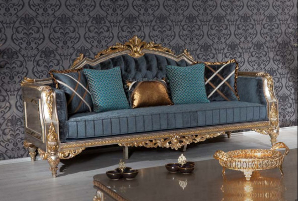 Designer 3-seater sofa in classic n style for the living room