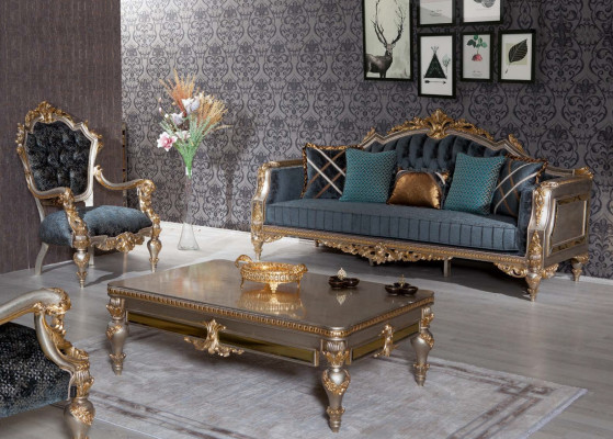 Designer 3-seater sofa in classic n style for the living room