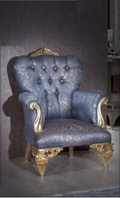 Sofa 3 Seater Textile Armchair Couch Upholstery Furniture 3+1 Three Seater Blue