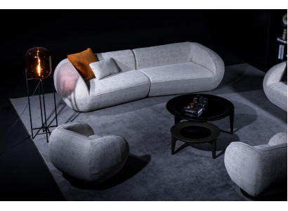 Gray luxury sofa set four seater armchair luxury couches textile furniture
