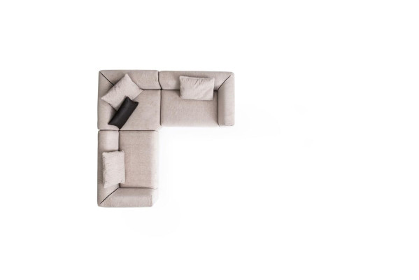 Corner sofa Beige L-shape Living landscape Corner sofa Sofa Modern couch