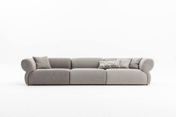 Modern gray five-seater sofa living room furniture upholstered couch style furniture