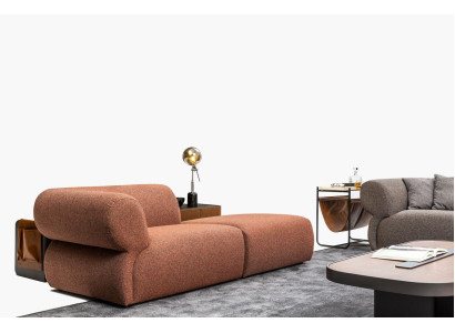 Brown Upholstery Three Seater Luxury Living room Sofa Modern Design Couch