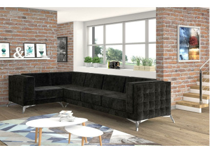 Chesterfield Corner sofa L-shape Fabric Design Couch Upholstery Seat Textile Sofa Corner new