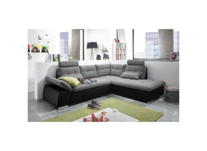 Corner sofa L-shape Sofa Couch Design Upholstery Modern Leather Textile Bed function