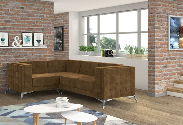 Fabric L-shape Couch Living landscape Corner sofa Suite Modern Design Sofa