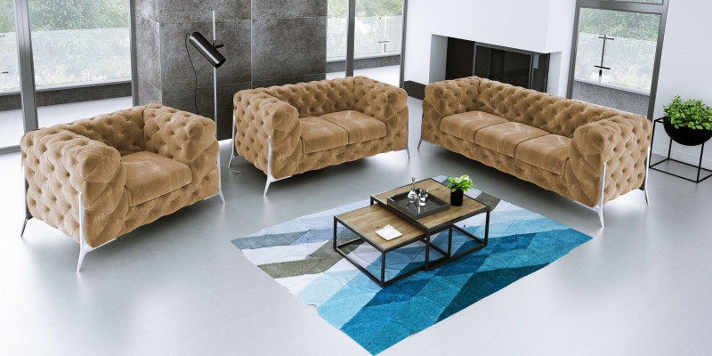 Designer Chesterfield Sofa Set Sofa Couch Upholstery Set 321 Seater Velvet Set