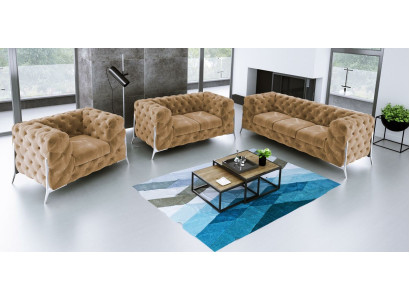Designer Chesterfield Sofa Set Sofa Couch Upholstery Set 321 Seater Velvet Set
