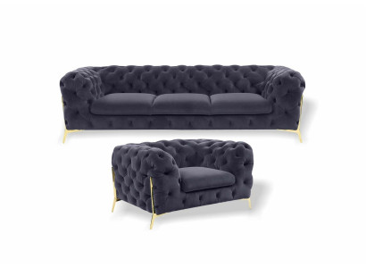 Italy Furniture Sofa set 3+1 Seater Design Sofa Upholstery Couches Chesterfield