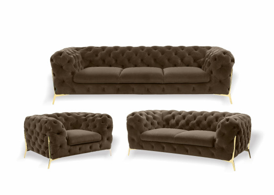 Luxury Chesterfield Upholstery Sofa set in Velvet 3+2 Seater Couch Set Suite