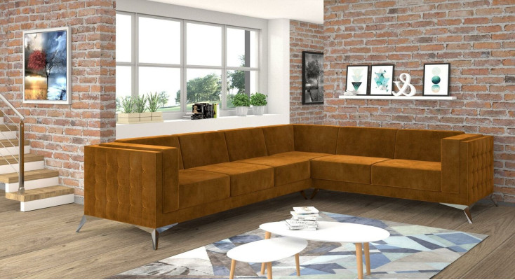 Corner sofa L-shape Fabric Couch Living landscape Suite Design Modern Sofa