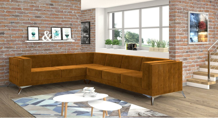 Corner sofa L-shape Fabric Couch Living landscape Suite Design Modern Sofa
