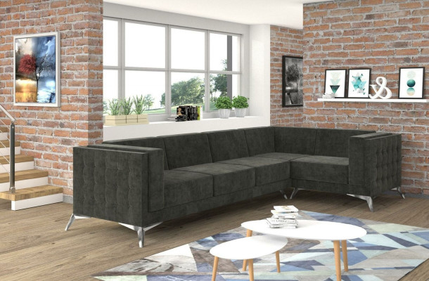 Corner sofa Chesterfield sofa upholstered sofa couch living landscape decoration L-shape