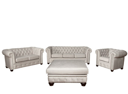 Chesterfield Sofa set 3+1+1 Seater Design Couch Upholstery Sofa Suite Set
