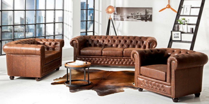 Sofa set 3+2 Seater new Set Design Sofas Upholstery Deco Couches Leather