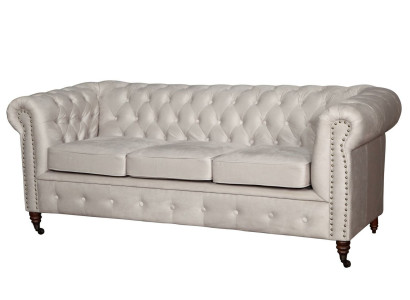 Chesterfield three-seater couch sofa upholstery + stool sofas couches 2 pieces. Set new
