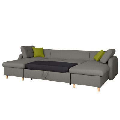 Design Corner sofa U-shape Bed function Couch Leather Textile Sofas Sofa bed